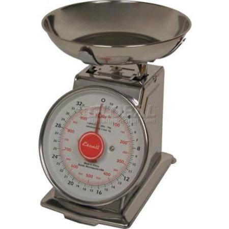 SAN JAMAR Escali DS21B Mechanical Dial Scale, 2lb x 0.25oz/1kg x 5g, Stainless Steel DS21B